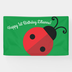 Lady Bug Cute Kid's Ladybug Birthday Party Banner