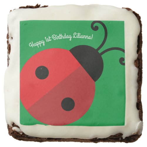 Lady Bug Cute Kids Ladybug Birthday Party Brownie