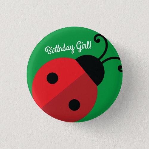 Lady Bug Cute Kids Ladybug Birthday Party Button