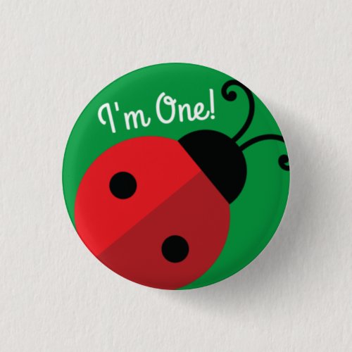 Lady Bug Cute Kids Ladybug Birthday Party Button