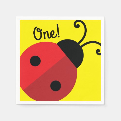 Lady Bug Cute Kids Ladybug Birthday Party Napkins