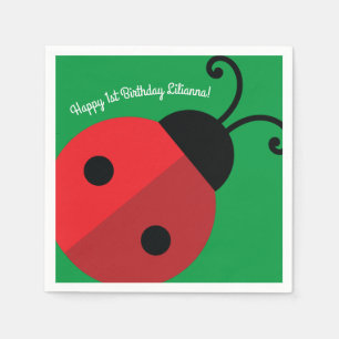 Lady Bug Cute Kid's Ladybug Birthday Party Napkins