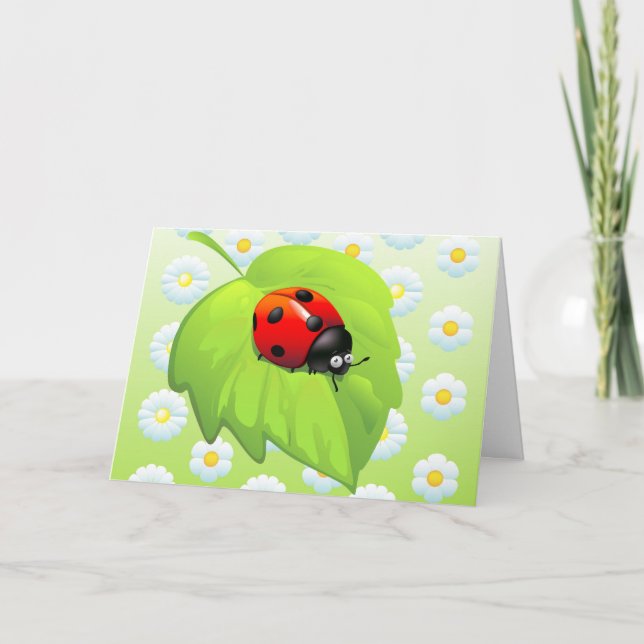 Lady Bug Easter Greeting Card (Front)