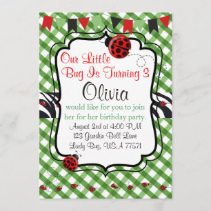 Lady Bug Garden Tea and Cakes Party Invitation