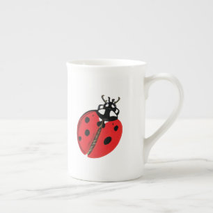 Lady Bug Illustration Bone China Mug