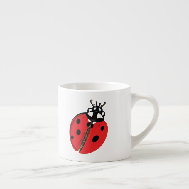 Lady Bug Illustration Espresso Cup (Right)