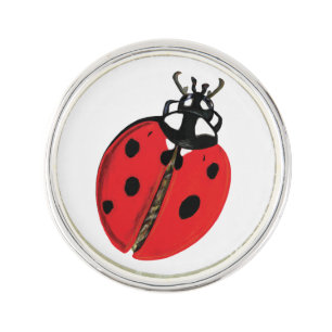 Lady Bug Illustration Lapel Pin