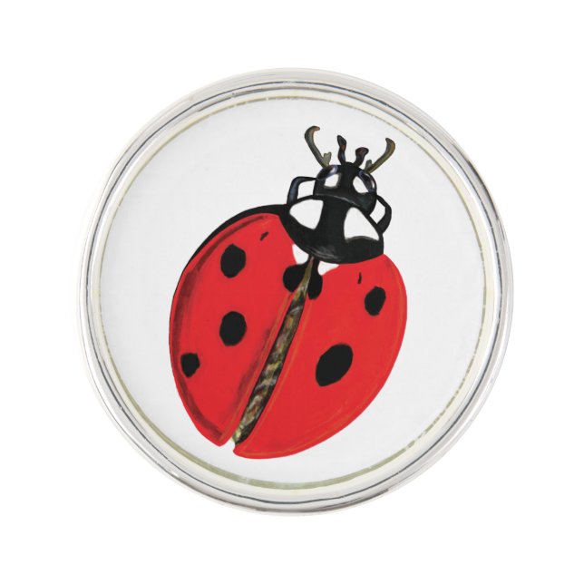 Lady Bug Illustration Lapel Pin (Front)