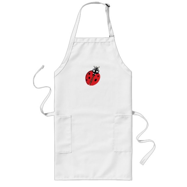 Lady Bug Illustration Long Apron (Front)