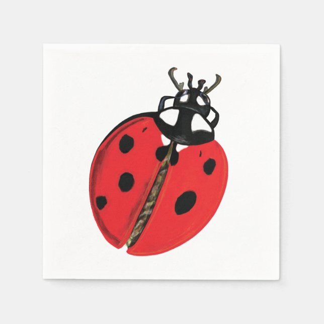 Lady Bug Illustration Napkins (Front)