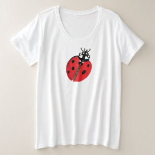 Lady Bug Illustration Plus Size T-Shirt