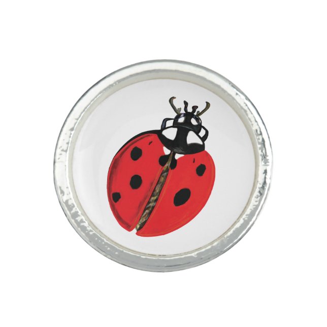 Lady Bug Illustration Ring (Front)