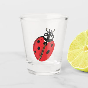 Lady Bug Illustration Shot Glass