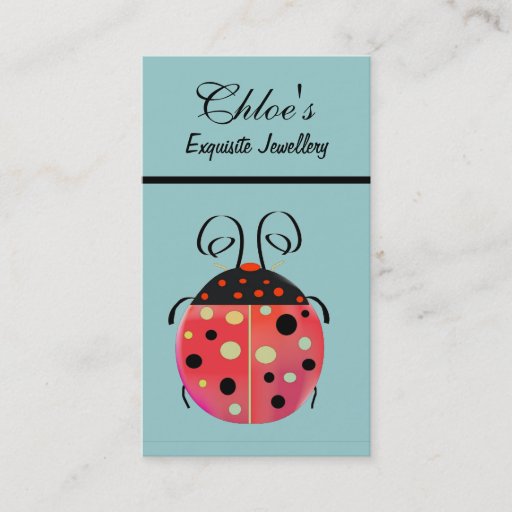 Customizable Lady Bug Jewellery Business Card