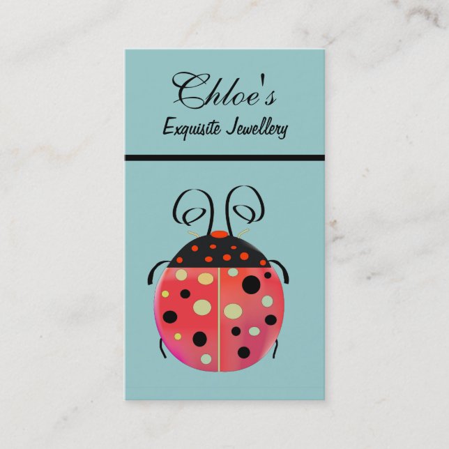 Lady Bug Jewelry Business Card (Front)
