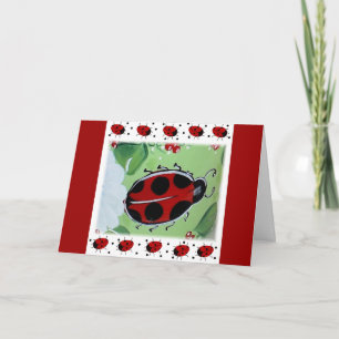 Lady-Bug Letterpress Thank You Card