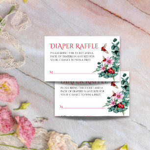 Lady bug little lady baby shower diaper raffle enclosure card
