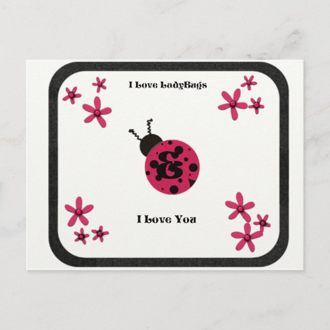 Lady Bug Love Postcard (Front)
