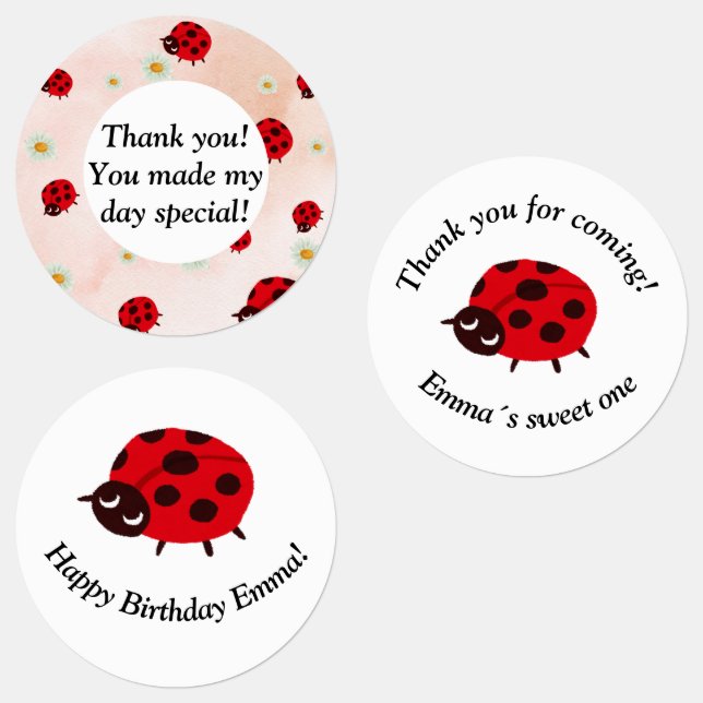 lady bug party  kids' labels (Group)