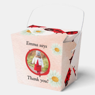 lady bug party photo favor boxes