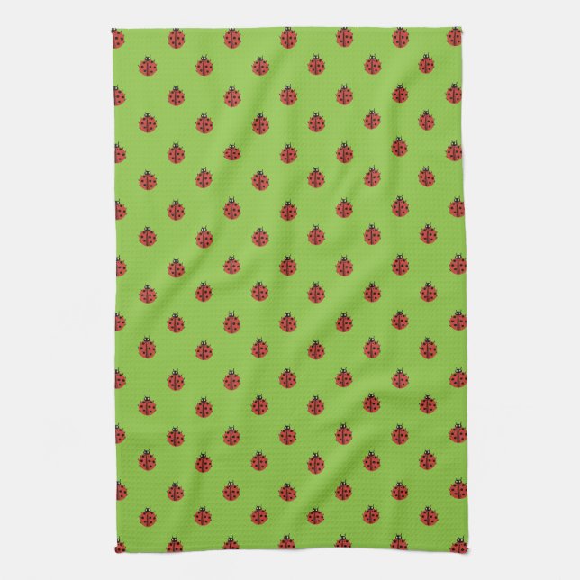 Lady bug patterns kitchen towel (Vertical)