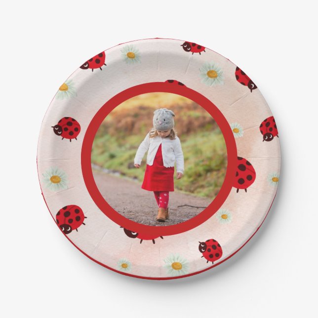 Lady bug photo paper plates (Front)