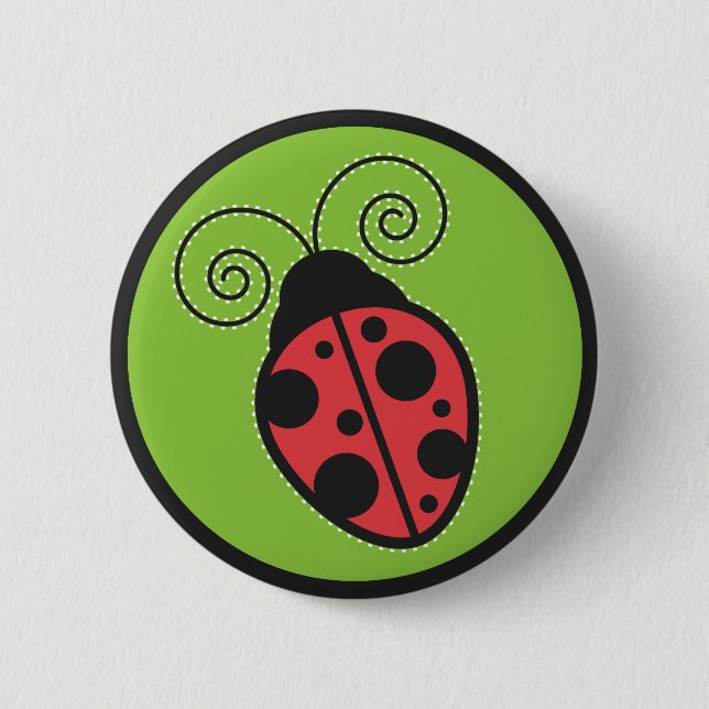 Lady Bug Pinback Button (Front)