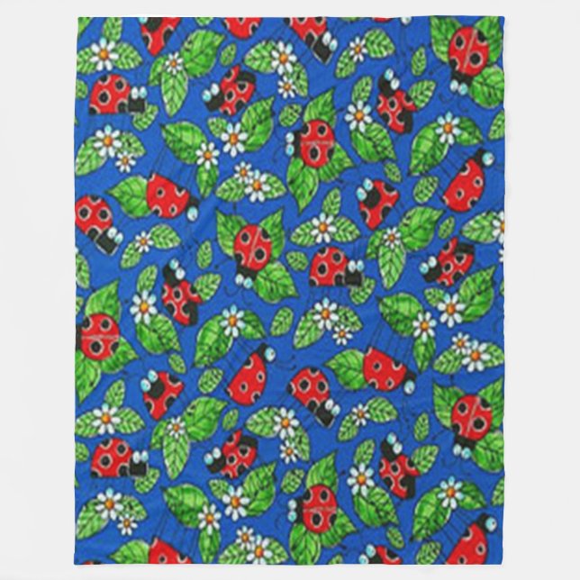 LADY BUG QUILT (Simulated) Fleece Blankets (Front)