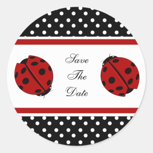 Lady Bug Save The Date Stickers