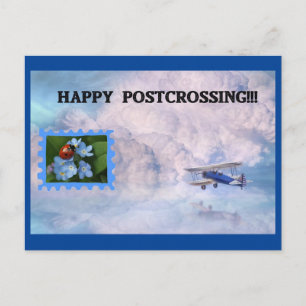 Lady Bug Stamp Airmail Postcrossing Postcard