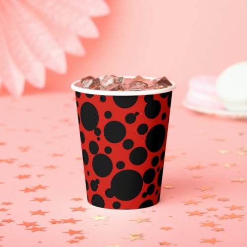 Lady Bug Theme Birthday_red  black polka dot_ Paper Cups