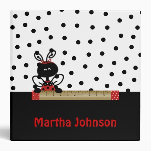 Lady Bug with Ruler Teacher's Class Planner Binder | Zazzle
