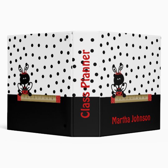Lady Bug with Ruler Teacher's Class Planner Binder | Zazzle.com