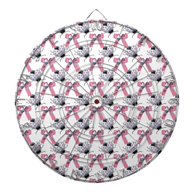 Lady Bugs and Bows Dart Board (Front)