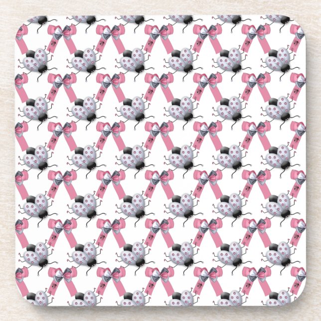 Lady Bugs and Bows Drink Coaster (Front)