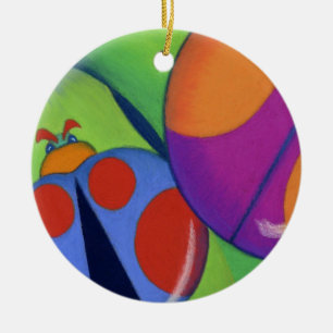 Lady Bugs Ceramic Ornament