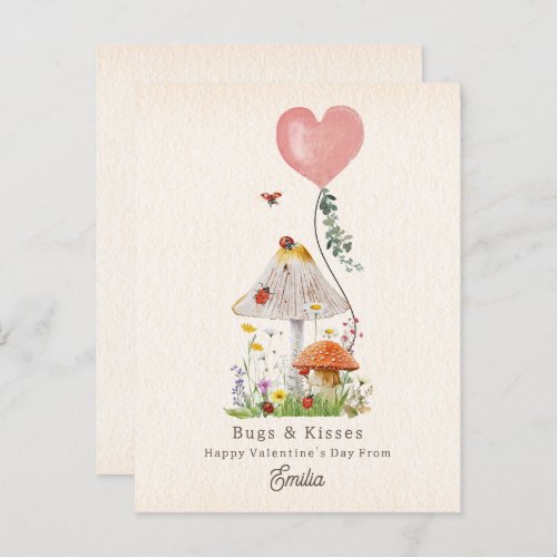 Lady Bugs  Kisses Classroom Valentine  Postcard