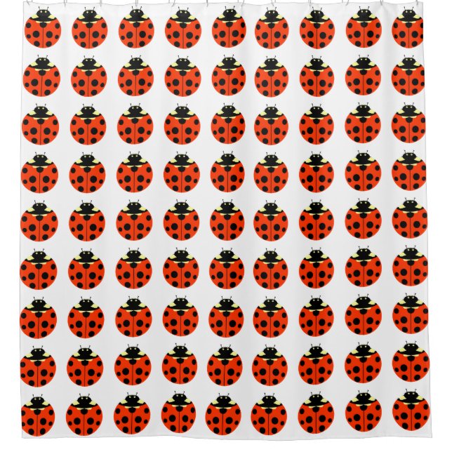 Lady bugs pattern shower curtain (Front)