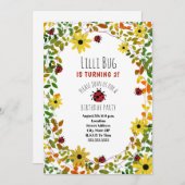 Lady Bugs + Wildflowers Girls Birthday Invite (Front/Back)