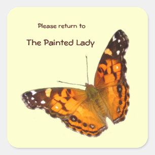 Lady Butterfly Bookplate ~ sticker