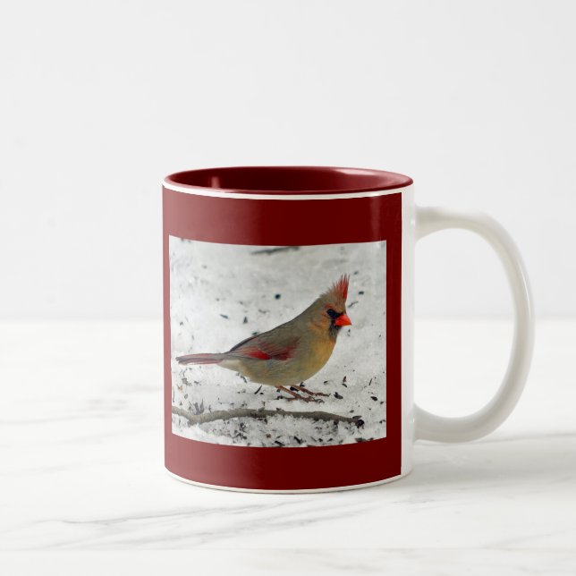 Lady Cardinal in Snow Mug (Right)