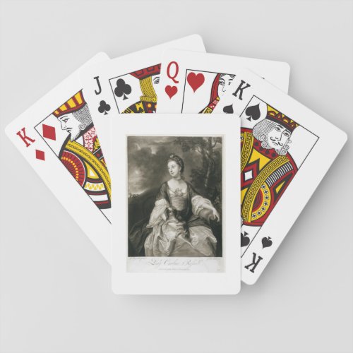 Lady Caroline Russell engraved by James McArdell Poker Cards