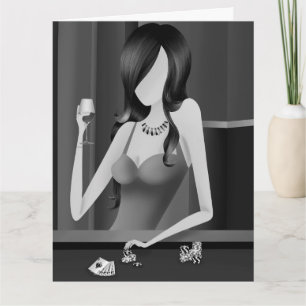 Lady Casino Las Vegas Greetings Card