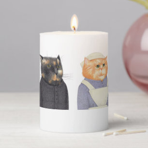 LADY CATS 3x4 Pillar Candle