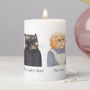 LADY CATS 3x4 Pillar Candle + Text