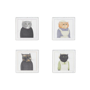 LADY CATS Primed Marble Stone Magnets II
