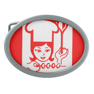 Lady Chef Oval Belt Buckle
