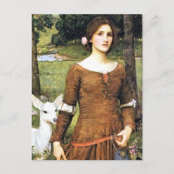 Lady Clare With A Fawn Postcard by dmorganajonz at Zazzle