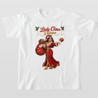 Lady Claus Delivers Christmas Gift Delivery T-Shirt
