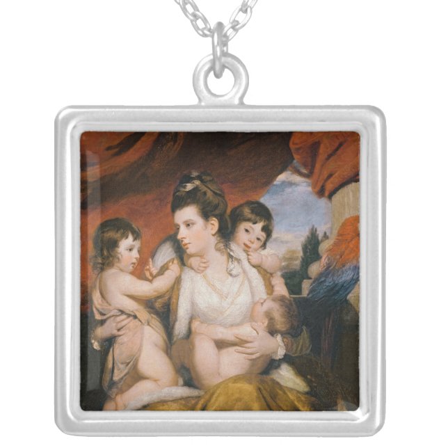 Lady Cockburn and her Three Eldest Sons, 1773 Silver Plated Necklace (Front)